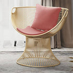 Solid color papasan chair with fixed back, armrest, and pillow for comfortable seating