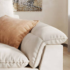 Nordic upholstered sofa bed with storage, 30.7 inches tall sleeper sofa for small spaces