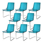 Scandinavian style low back side chair made of plastic and acrylic, ideal for kitchen and dining areas