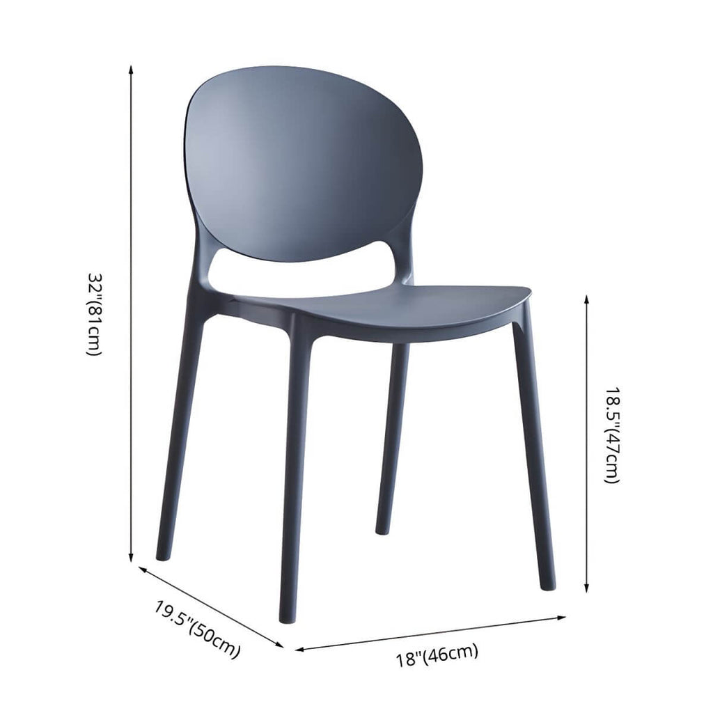 Modern acrylic dining side chair with open back, 32 inches tall, ideal for restaurant seating