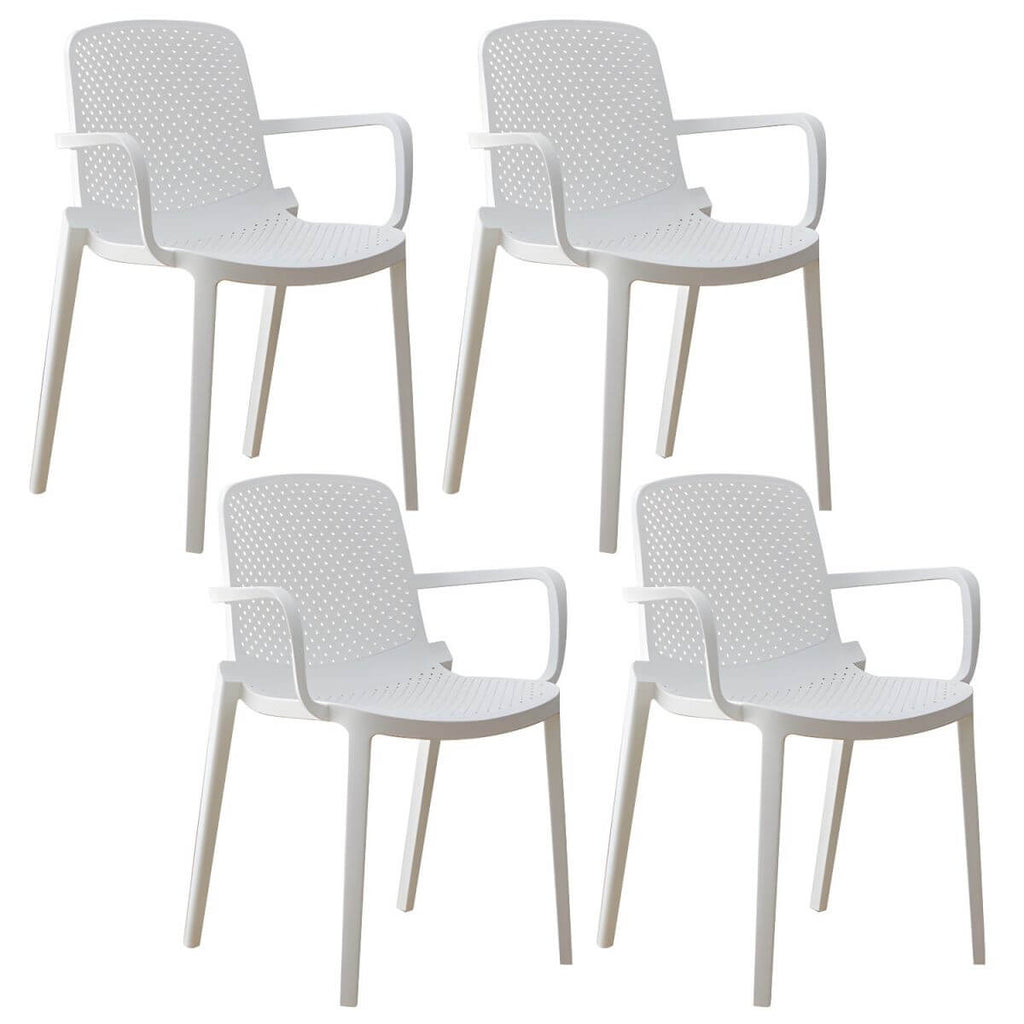 Acrylic modern plastic dining chair with solid back, 32 inches high, ideal for restaurant seating