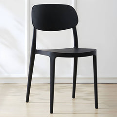Plastic Scandinavian Living Room Side Chair Matte Finish Open Back Dining Chair Dining Chairs
