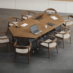 Stylish Portable Conference Table with 360° Silent Wheels - Ideal for Dynamic Work Environments