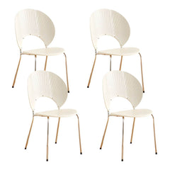 Scandinavian Style Stackable Plastic & Acrylic Side Chair with Silver Legs Dining Chairs