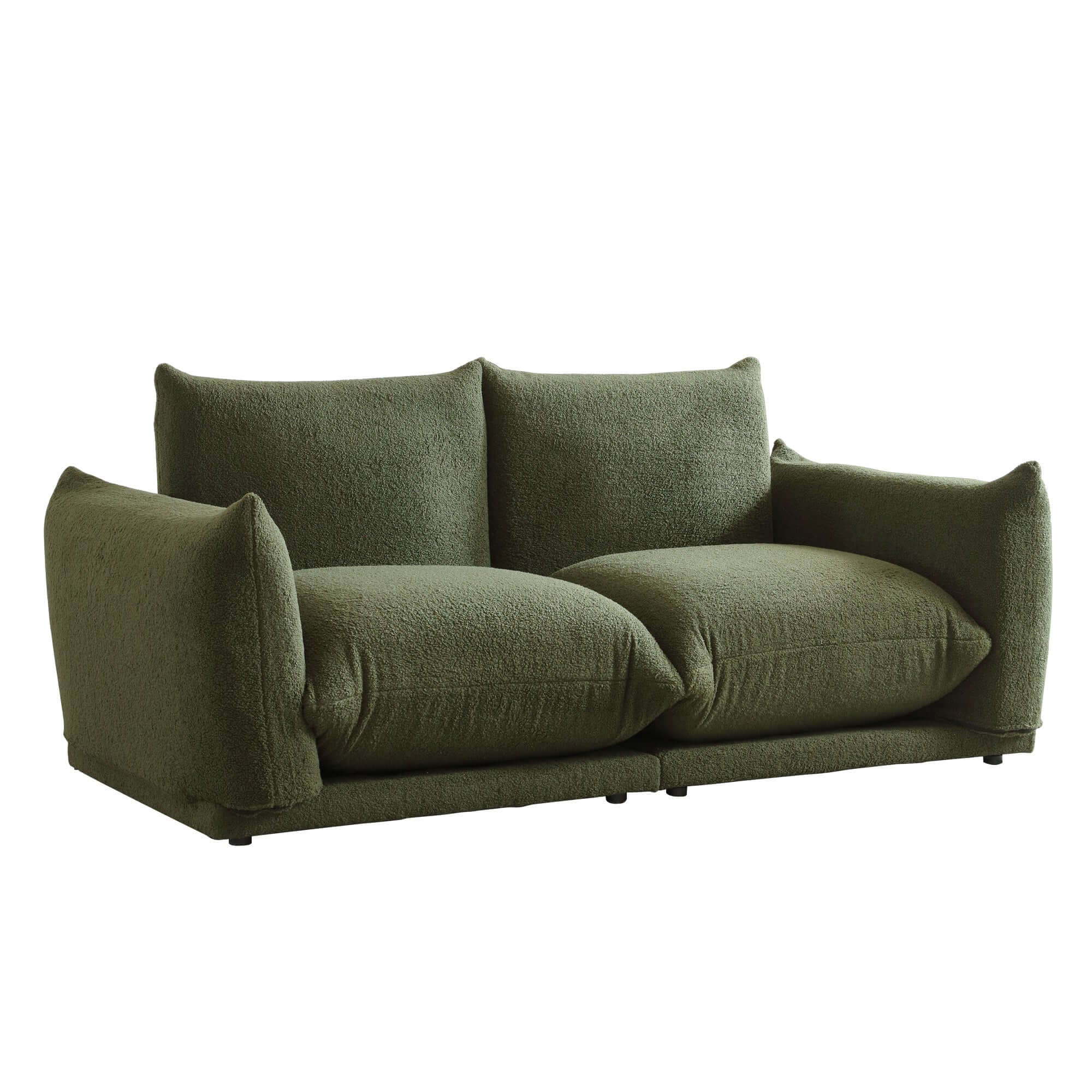 Oversized modern modular cloud sectional couch with lambswool fabric and chaise lounge