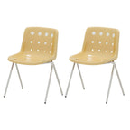 Stackable Scandinavian plastic and acrylic side chair with low back for dining