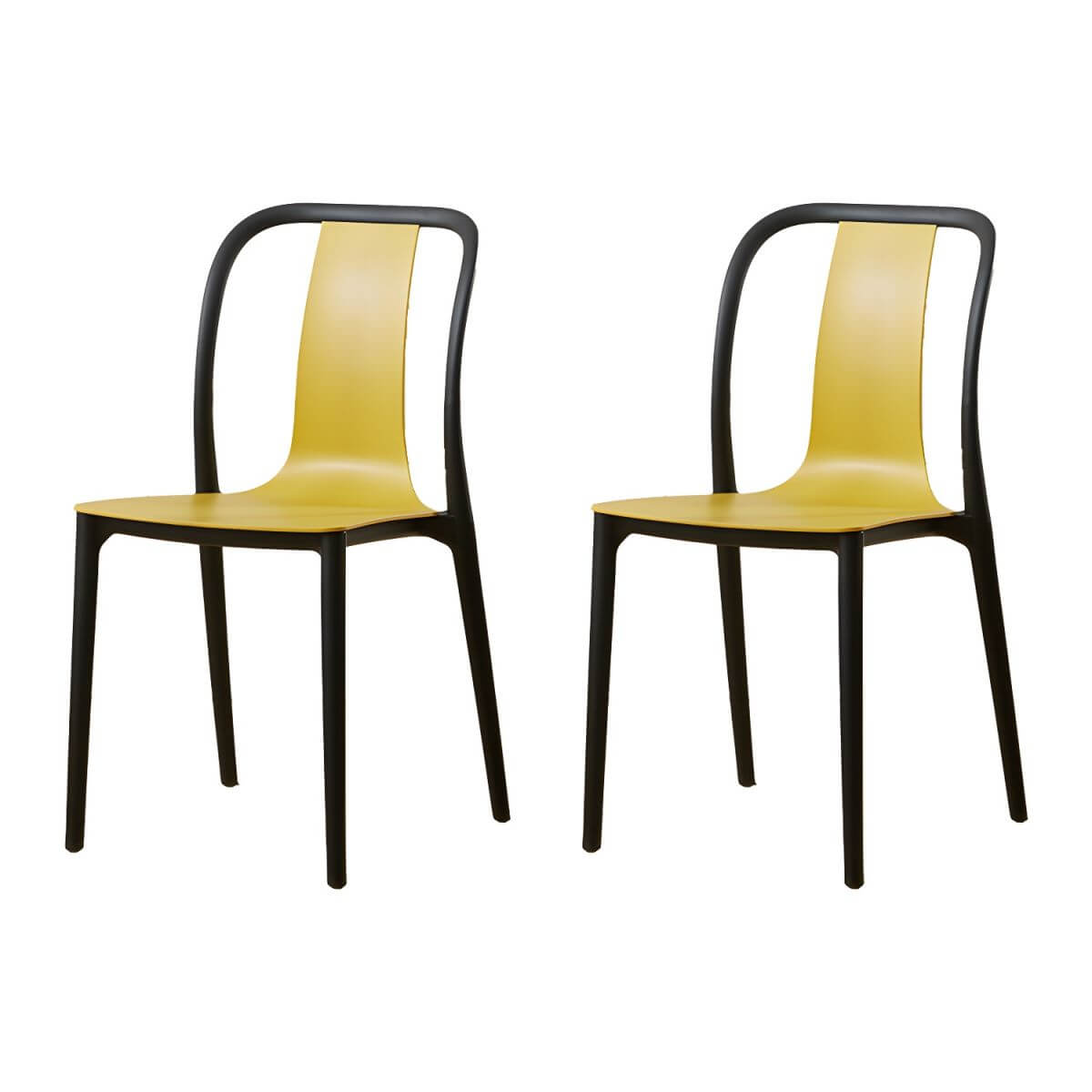 Low-back plastic and acrylic side chair with modern style for kitchen and dining areas