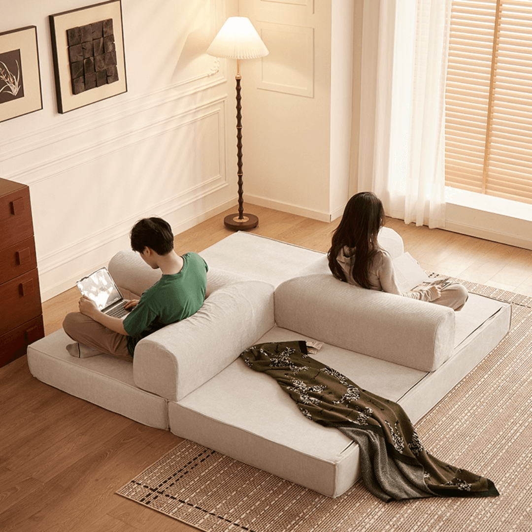 Elegant soft velvet 3-seater sofa bed with modern design and easy maintenance