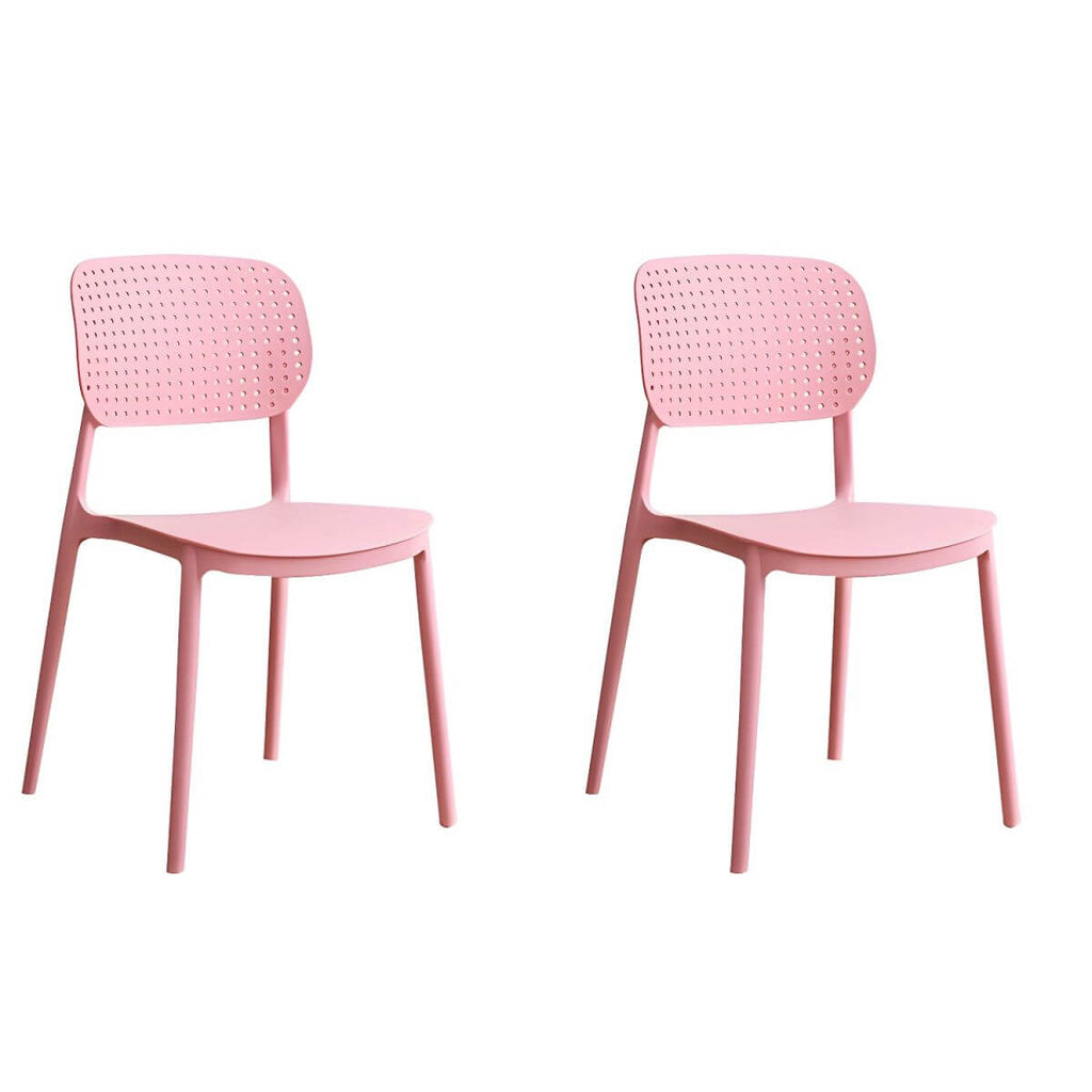 Stackable Scandinavian style plastic and acrylic side chair with low back for dining