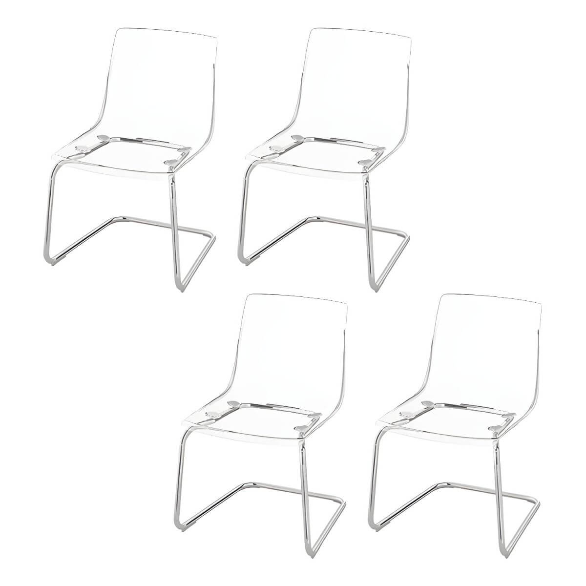 Scandinavian style low back side chair made of plastic and acrylic, ideal for kitchen and dining areas