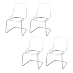 Scandinavian style low back side chair made of plastic and acrylic, ideal for kitchen and dining areas