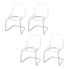 Gorgeous Scandinavian Style Side Chair - Low Back Plastic & Acrylic Chair for Kitchen & Dining Dining Chairs