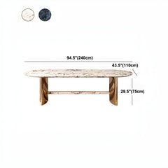Traditional Luxury Dining Table Marble Oval Dining Table for Home Dining Tables