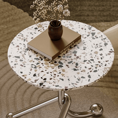 Chic 45cm Terrazzo Accent Table - Unique Three-Leg Design for Stability and Style