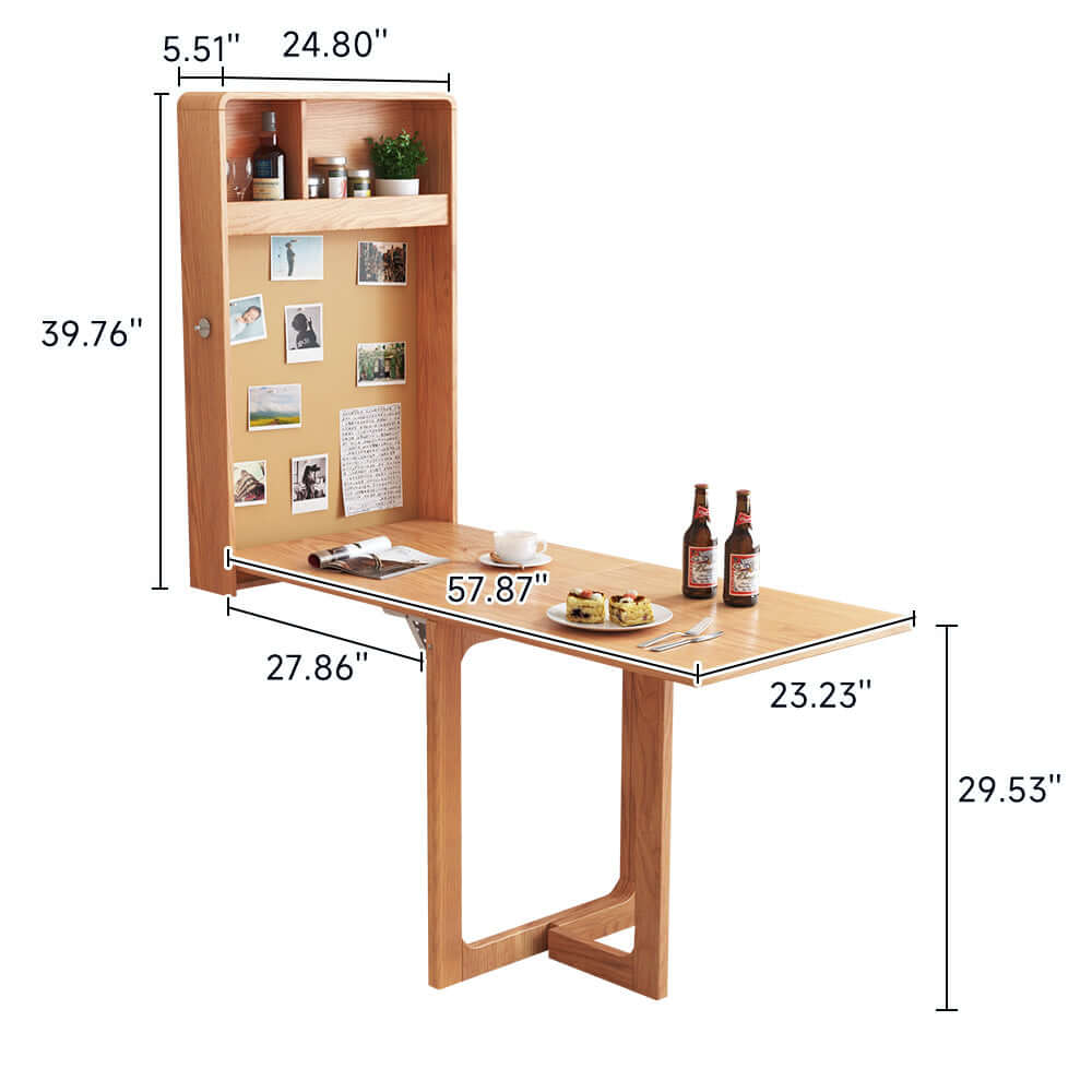 Wall-mounted folding dining table designed for space-saving and small areas