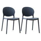 Scandinavian plastic dining chair with open back and four legs, ideal for home use