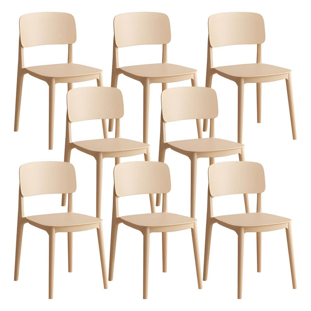 Scandinavian style stackable plastic and acrylic side chair for kitchen and dining