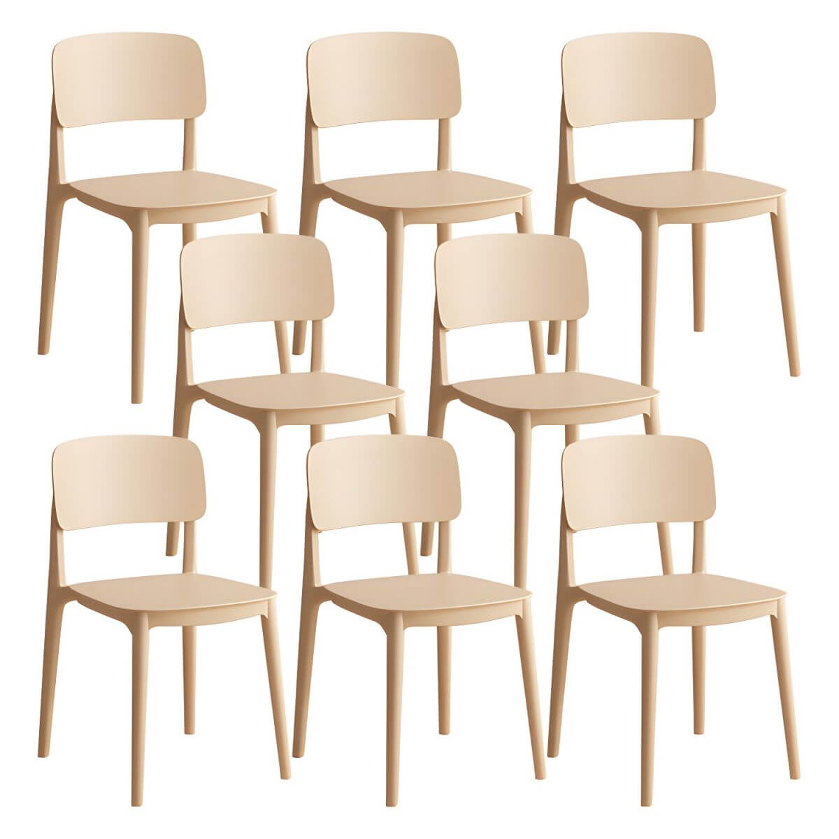 Scandinavian style stackable plastic and acrylic side chair for kitchen and dining