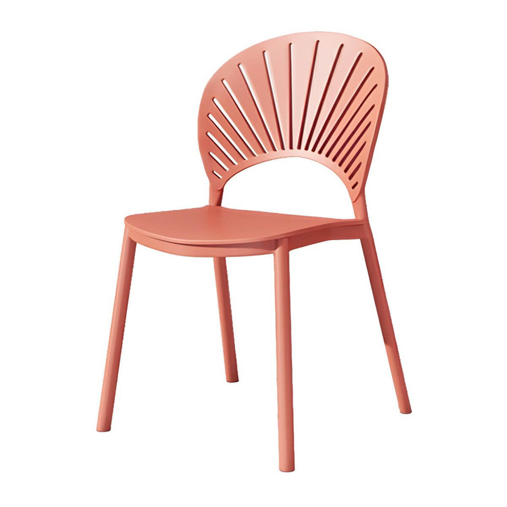 Scandinavian style plastic and acrylic side chair with low back for kitchen and dining