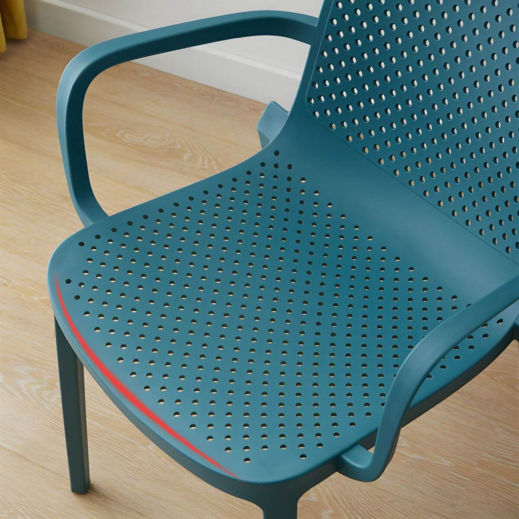 Acrylic modern plastic dining chair with solid back, 32 inches high, ideal for restaurant seating