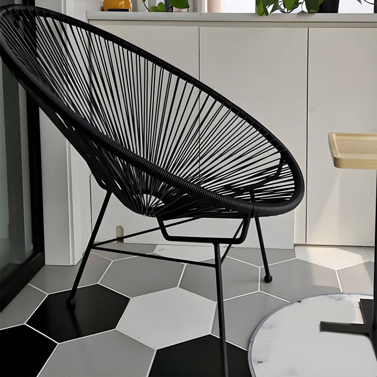 31.49" L x 37.40" W x 37.40" H パパサンチェア アームレス アクセントチェア リビングルーム用 アクセントチェア サブ画像