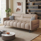 Synthetic Leather Arm-Included Light Brown Standard Sofa, Light Brown, Sponge, 83"L x 28"W x 33"H