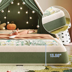Lit Tente Rembourré pour Enfants à Thème Noël – Espace de Jeu et de Repos Sécurisé et Festif