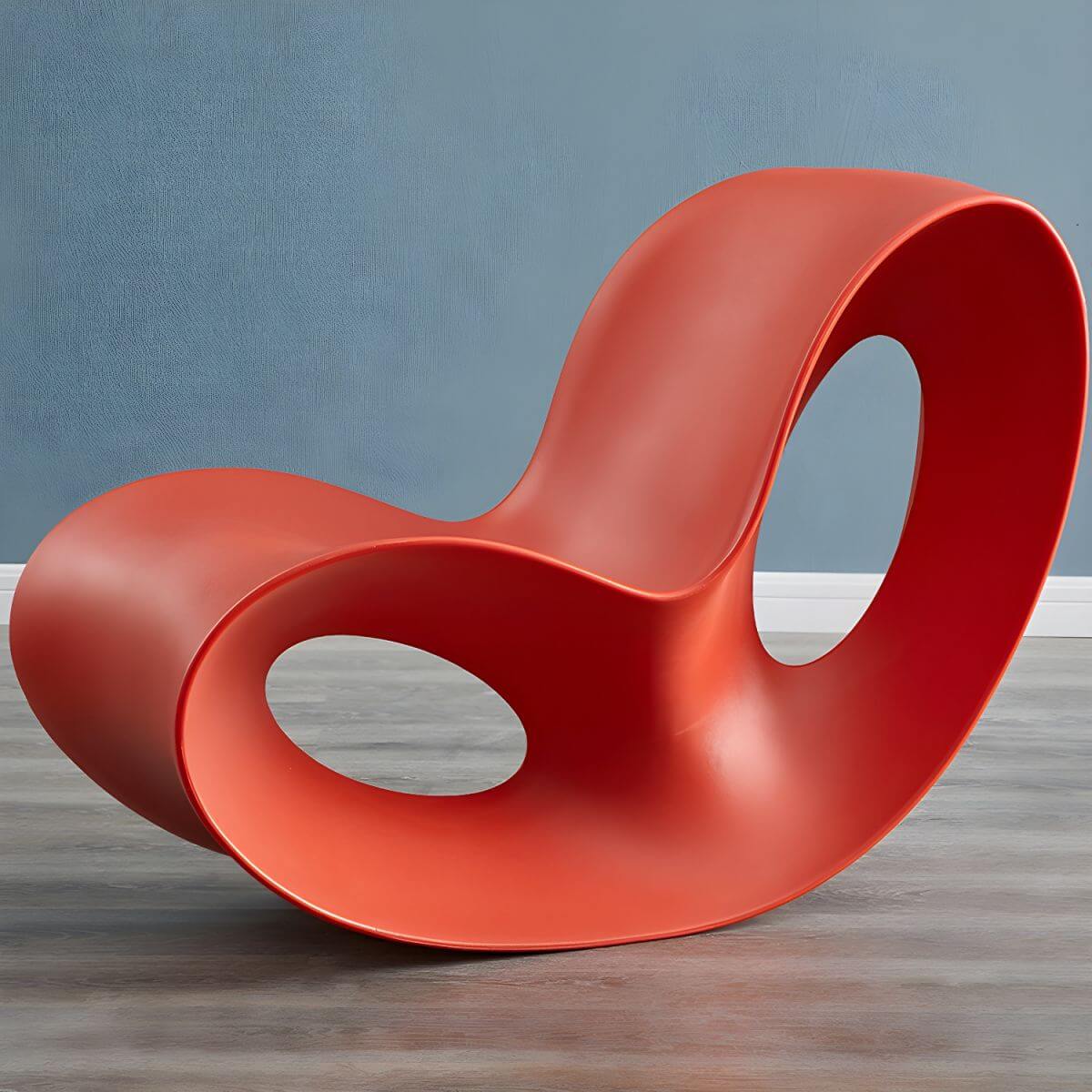 Contemporary plastic and acrylic rocking accent chair with modern design Main image