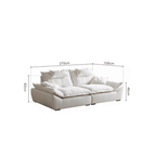 Ultra wide deep cream sailboat sofa with luxury modern minimalist design