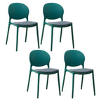 Scandinavian plastic dining chair with open back and four legs, ideal for home use