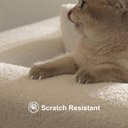 Modern white boucle upholstered fluted 3-seater sofa with pillow for living room seating