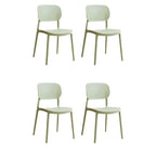Stackable Scandinavian style plastic and acrylic side chair with low back for dining