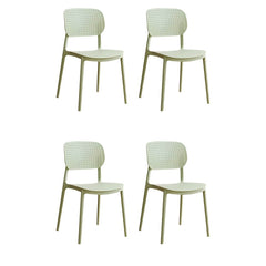 Scandinavian Style Stackable Plastic & Acrylic Side Chair with Low Back Dining Chairs