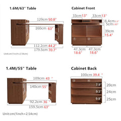 1.4M Solid Oak Island Table With Rotating Design - Walnut