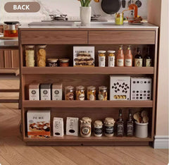 1.4M Solid Oak Island Table With Rotating Design - Walnut