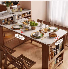 1.4M Solid Oak Island Table With Rotating Design - Walnut