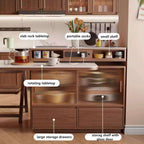 1.4M Solid Oak Island Table With Rotating Design - Walnut