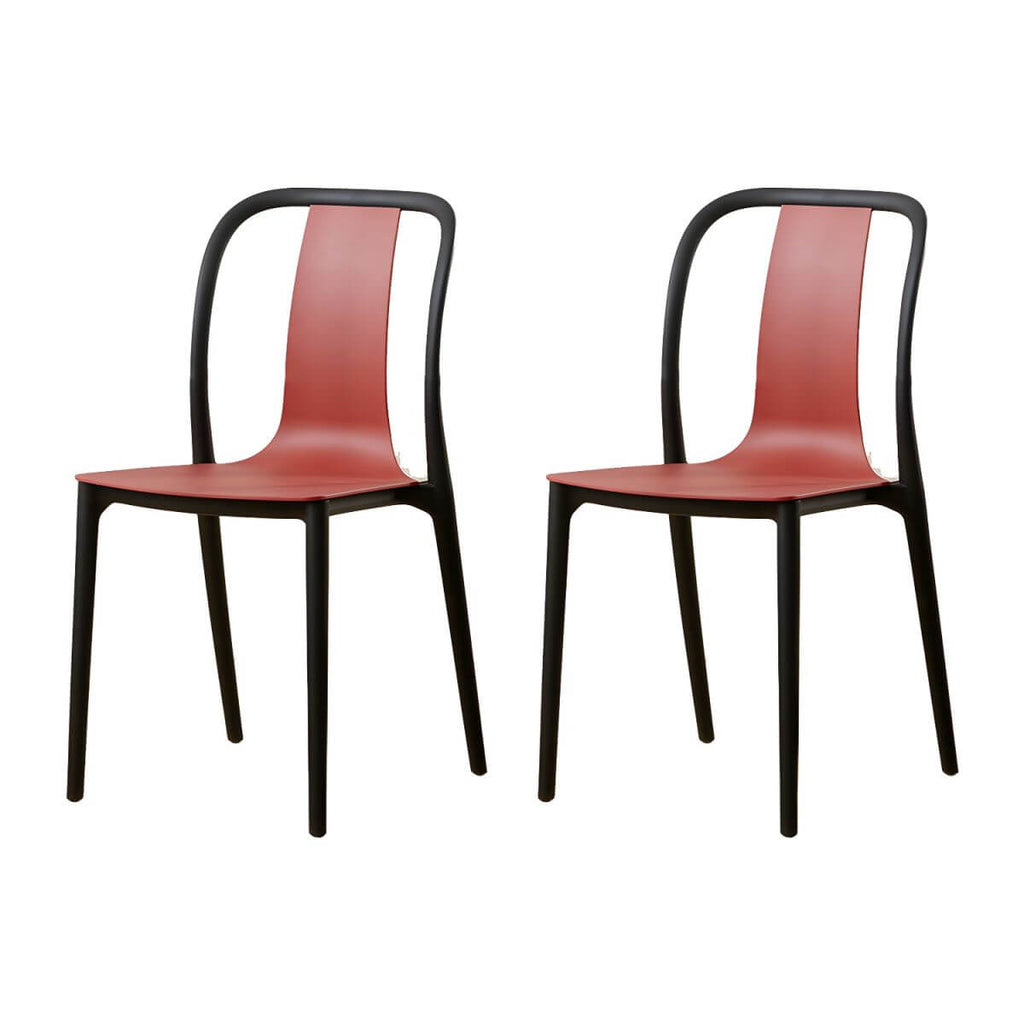 Low-back plastic and acrylic side chair with modern style for kitchen and dining areas