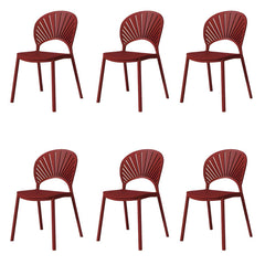 Scandinavian Style Plastic & Acrylic Side Chair with Low Back for Kitchen & Dining Dining Chairs