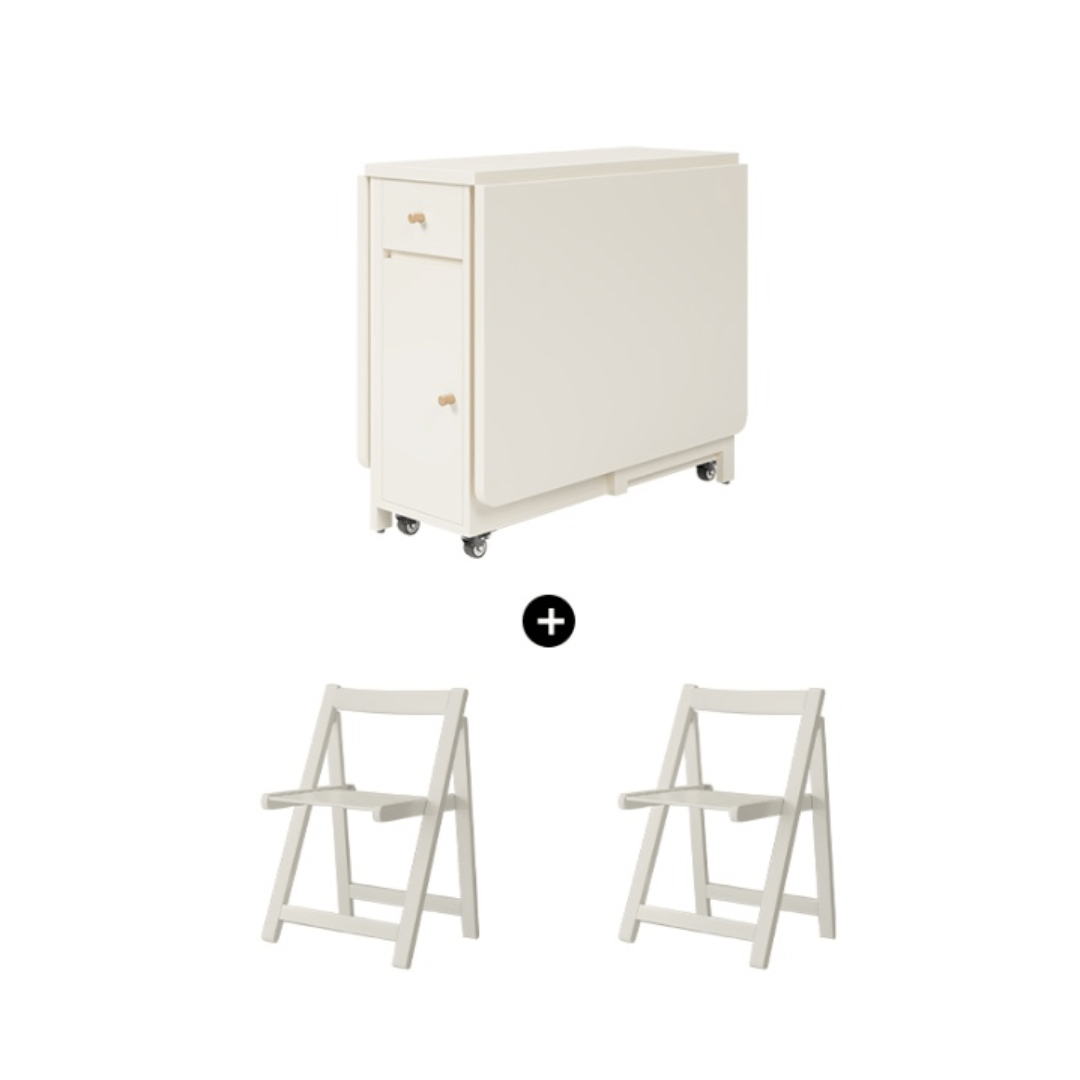 Expandable modern minimalist dining table set with chairs for stylish, space-saving meals