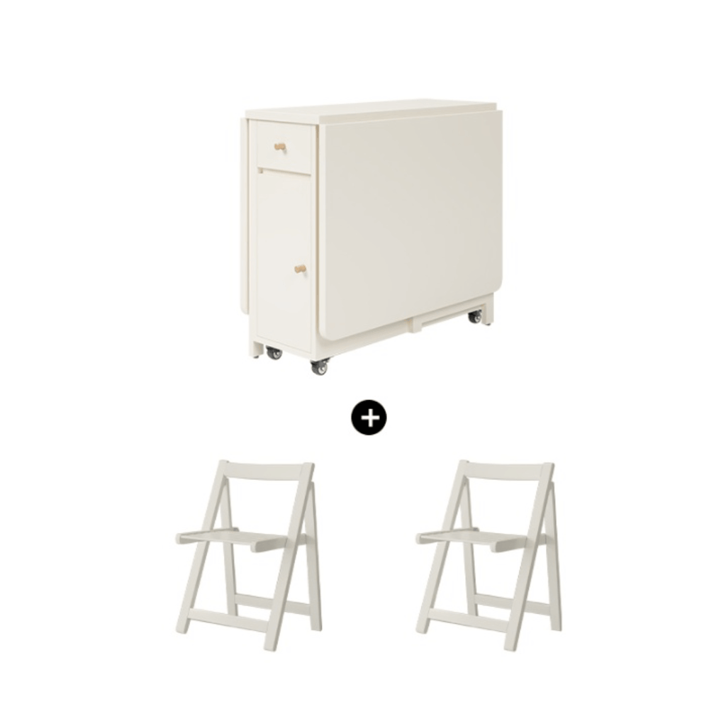 Expandable modern minimalist dining table set with chairs for stylish, space-saving meals