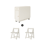 Expandable modern minimalist dining table set with chairs for stylish, space-saving meals