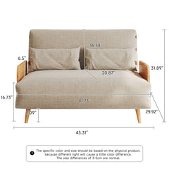 3-in-1 Futon Sofa Bed Convertible Chair Recliner Space -saving