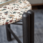 Contemporary terrazzo side table with unique patterns and easy maintenance