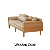 Leath-Aire Wooden/Smoky Upholstered Convertible Sofa Full Sleeper Sofa