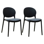 Scandinavian plastic dining chair with open back and four legs, ideal for home use