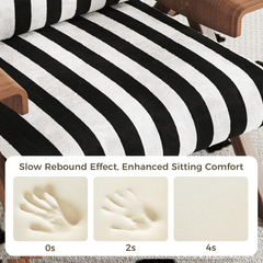 Fauteuil d'accent moderne blanc avec rayures noires