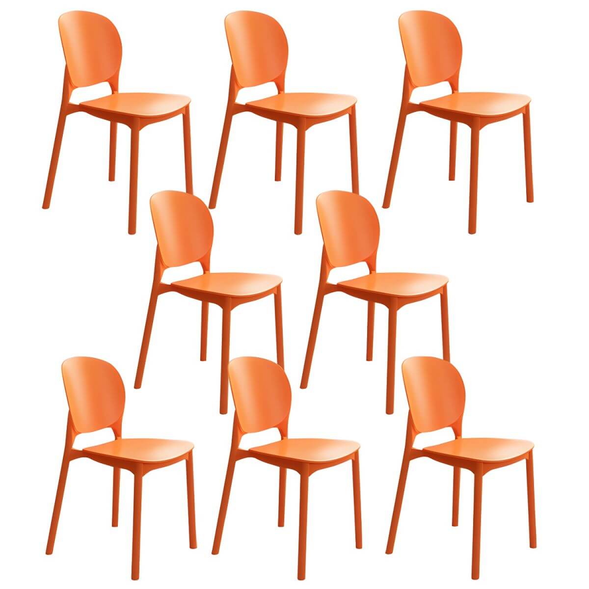 Stackable Scandinavian side chair with open back made of plastic and acrylic for dining