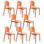 Stackable Scandinavian side chair with open back made of plastic and acrylic for dining