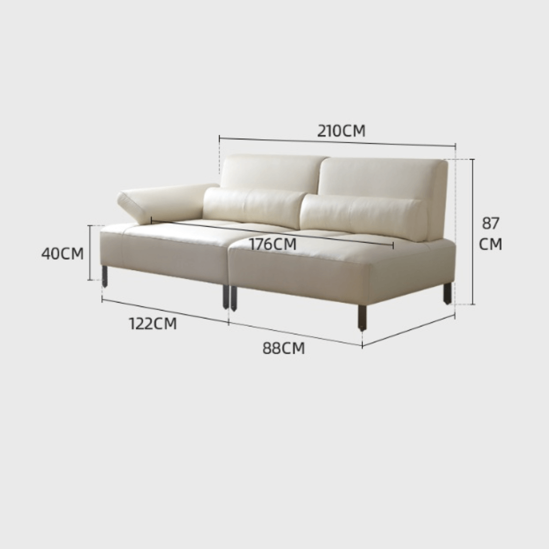 Cream white ergonomic sofa with transformable comfort and contemporary design